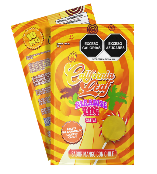 PALETA DE CARAMELO SABOR MANGO CON CHILE 10MG THC