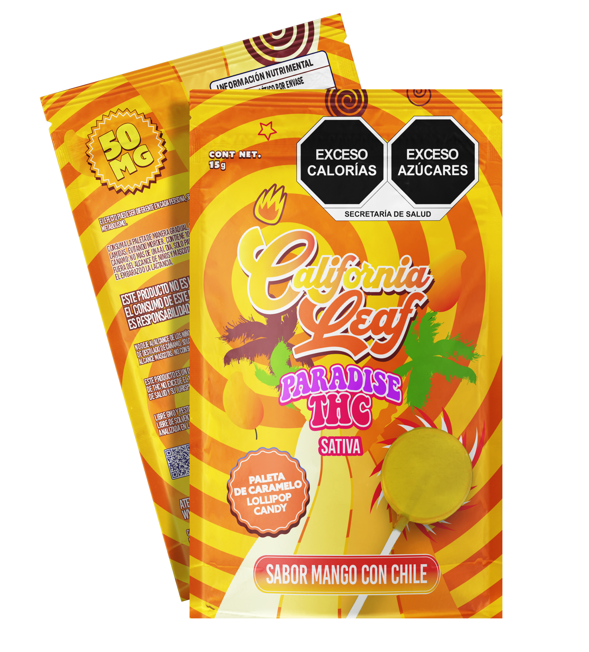 PARADISE THC SATIVA PALETA MANGO CON CHILE 50MG THC-1