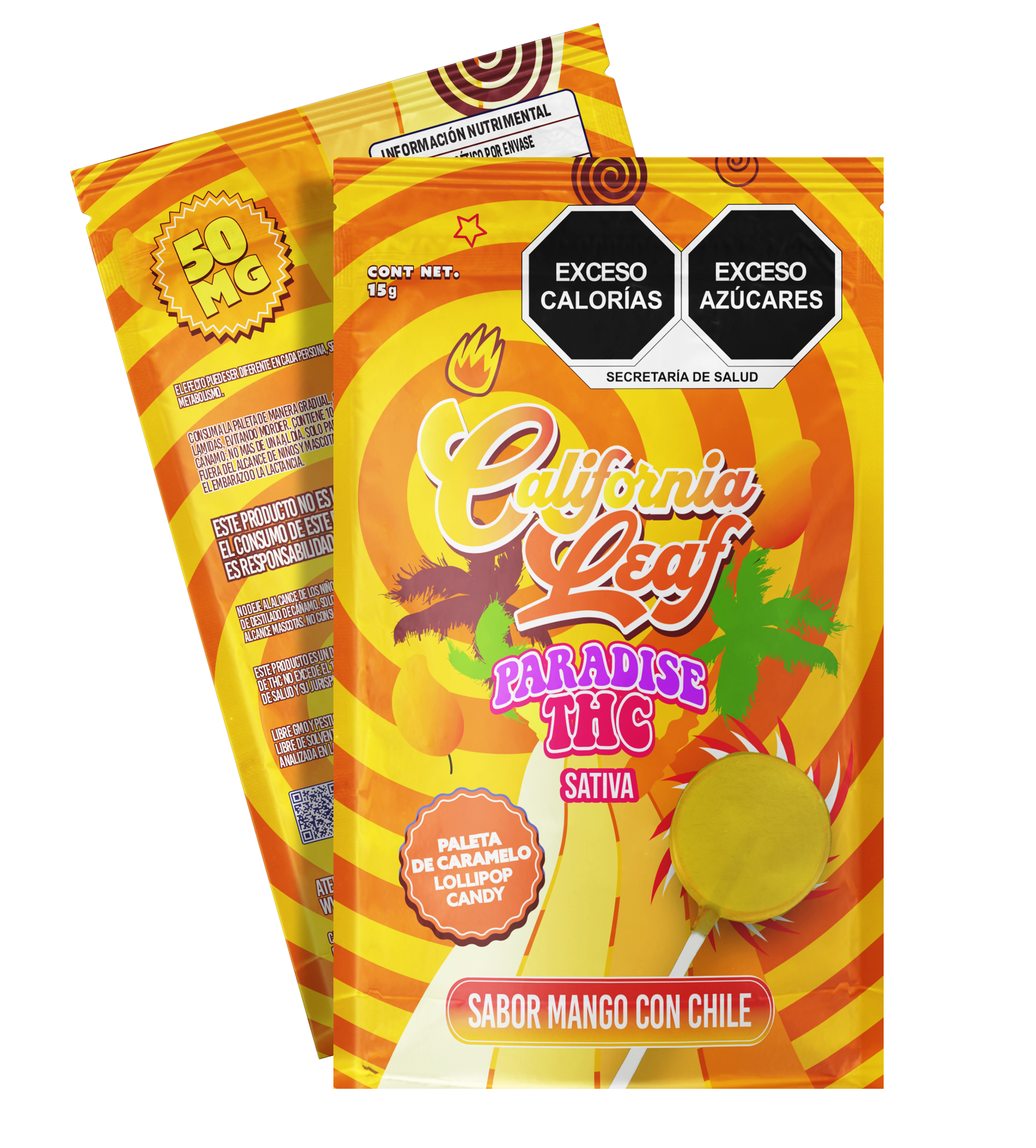 PARADISE THC SATIVA PALETA MANGO CON CHILE 50MG THC