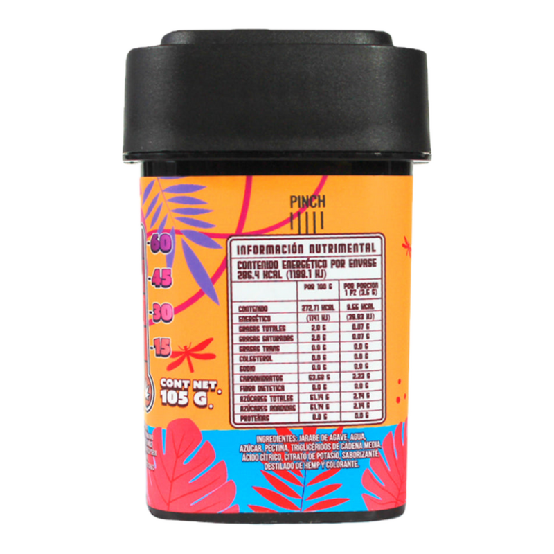 California Leaf THC Gomitas Paradise Thc Sativa 30/50 mg Delta 9 Thc en perspectiva angular tridimensional