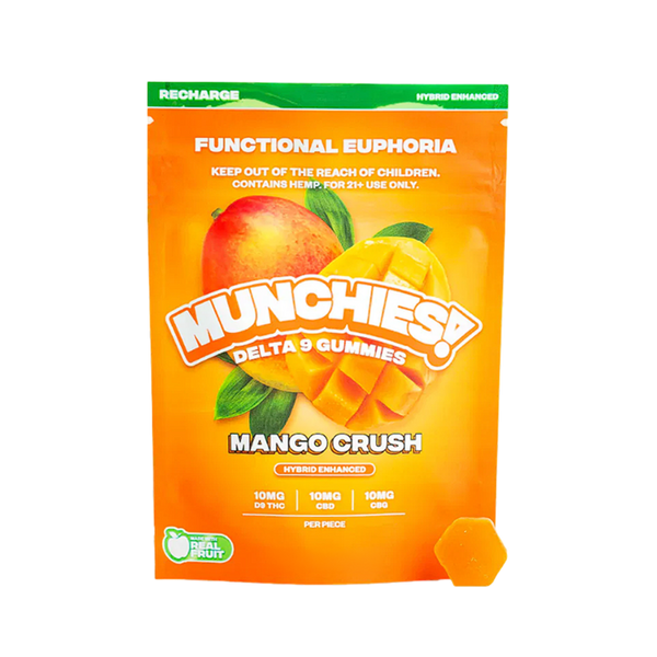 Munchies Gummy D9 - Euphoria - Mango Crush - Hybrid - Recharge-5 piezas