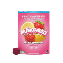 Munchies Gummy D9 - Euphoria - Pink Lemonade - Hybrid - Good Vibes-5 Piezas-1