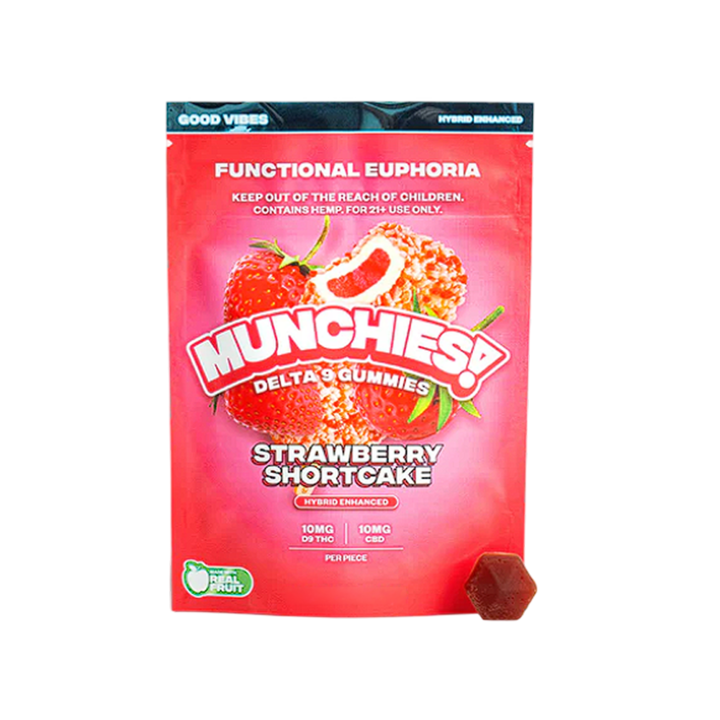 Munchies Gummy D9 - Euphoria - Strawberry Shortcake - Hybrid - Good Vibes-5 piezas-1