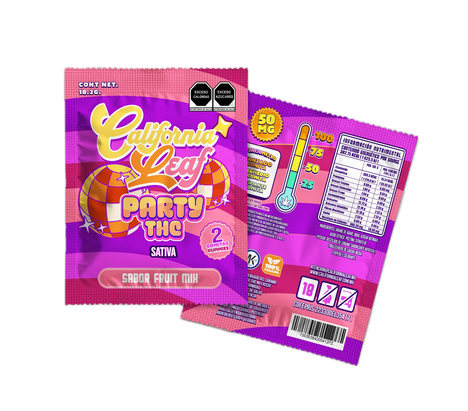 Sobre de Gomitas Delta 9 PARTY  THCO Pack 2 Piezas 50mg c/u Máxima Potencia