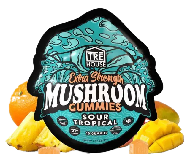 Tre House Gummies Magic Mushrooms Extra Strength Sour Tropical