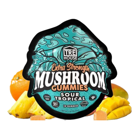 Tre House Gummies Magic Mushrooms Extra Strength Sour Tropical
