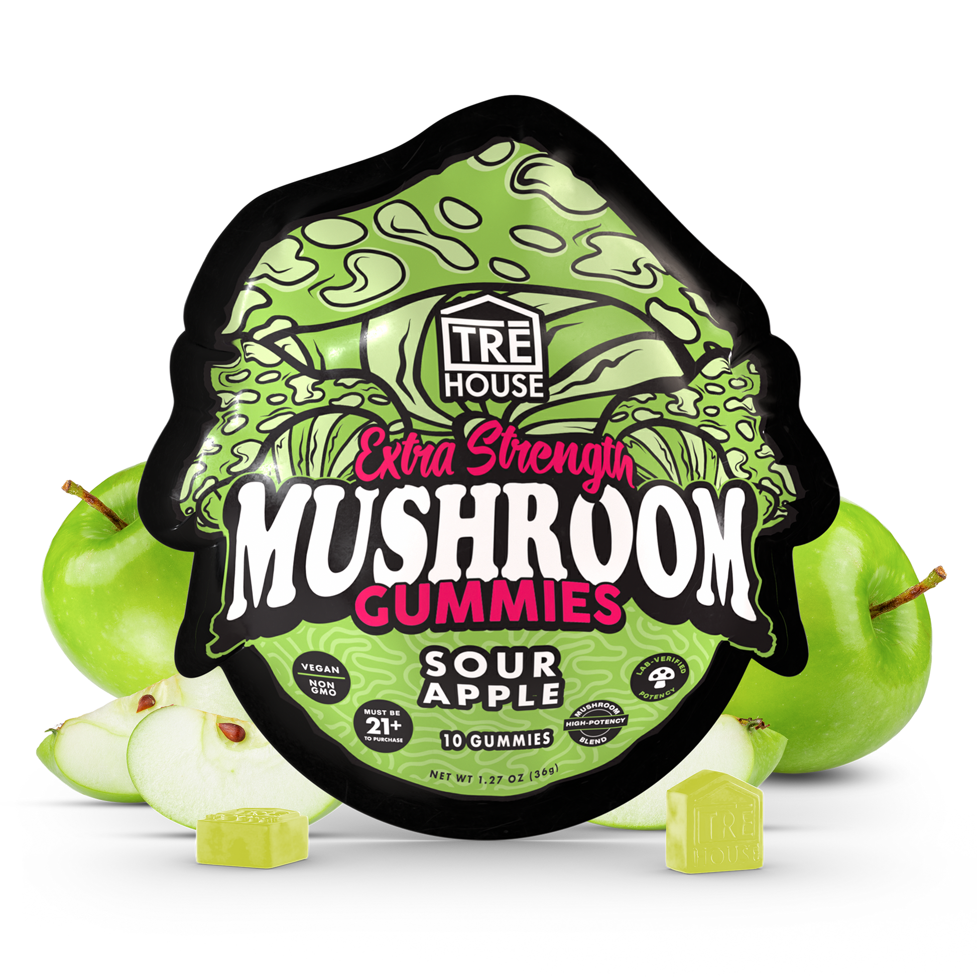 Tre House Gummies Magic Mushrooms Sour Apple-1