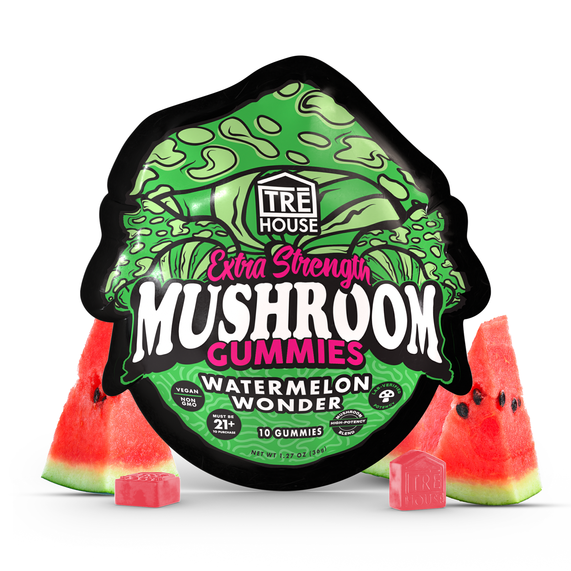 Tre House Gummies Magic Mushrooms Extra Strength Watermelon Wonder